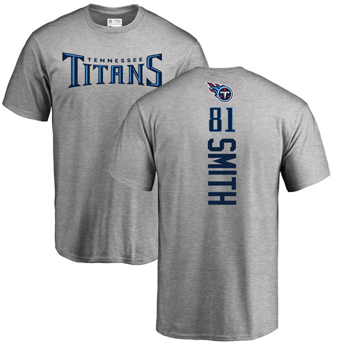 Tennessee Titans Men Ash Jonnu Smith Backer NFL Football #81 T Shirt